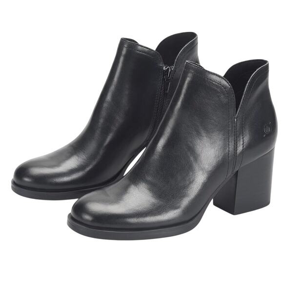 Born Womens Olivia Ankle Booties US 8.5 M EU 39 Black Leather NIB - Picture 1 of 13